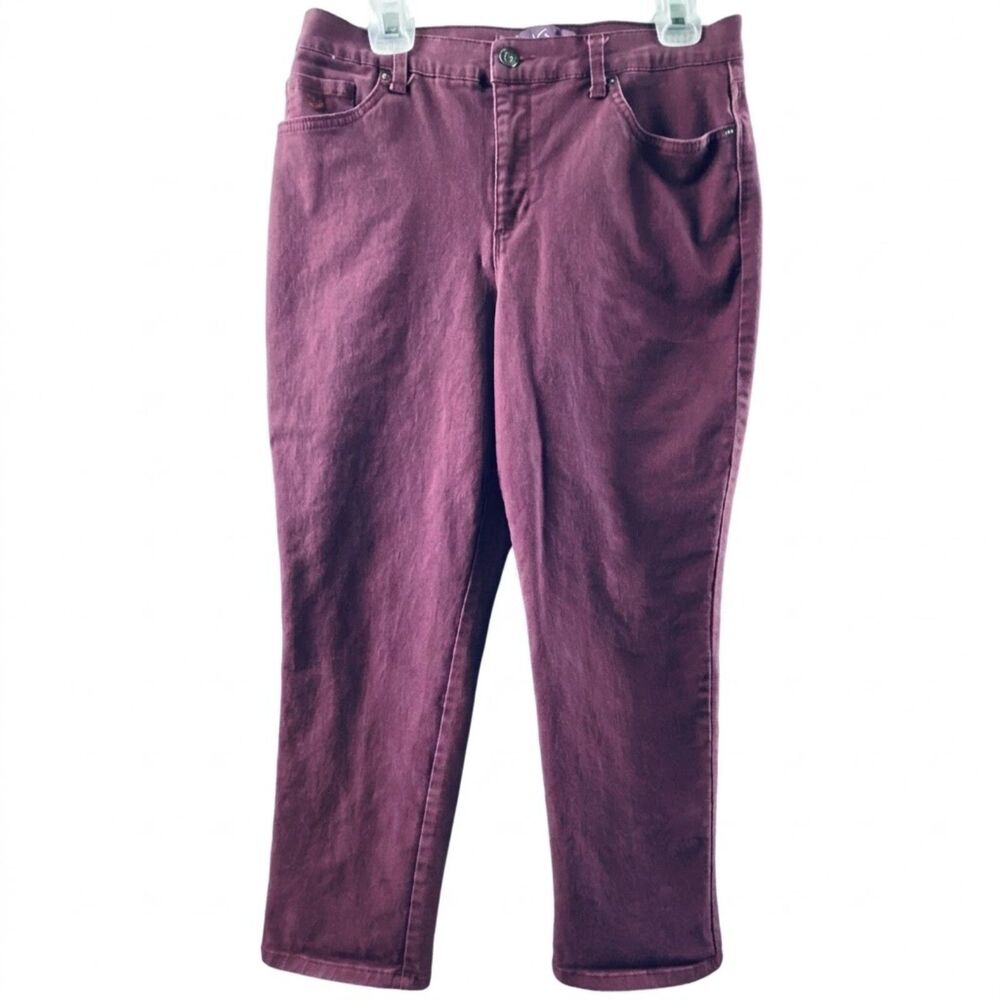 Gloria Vanderbilt Jeans Women's 10S 32x27 Rose Plum Amanda Straight Leg Casual